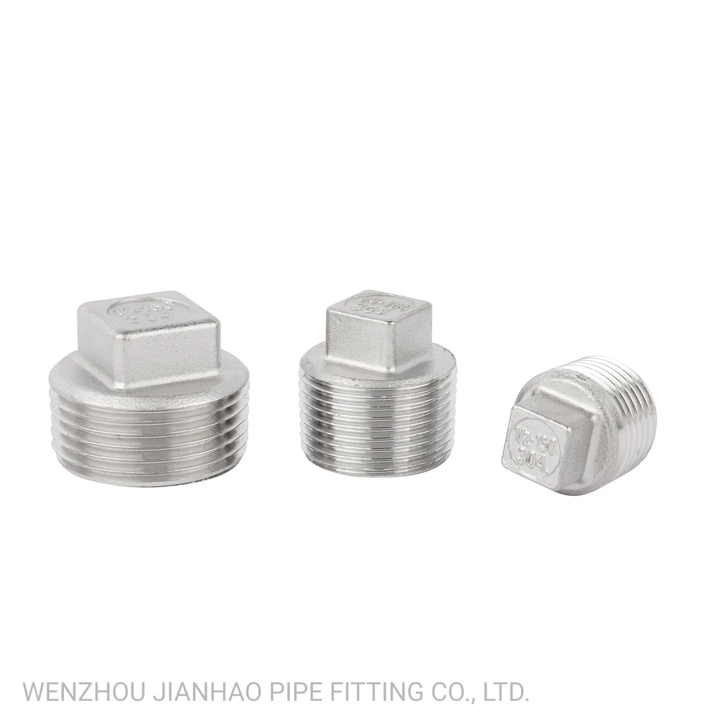 Steel Pipe Plug Industrial NPT 304 Stainless Steel Outer Thread Square Plug