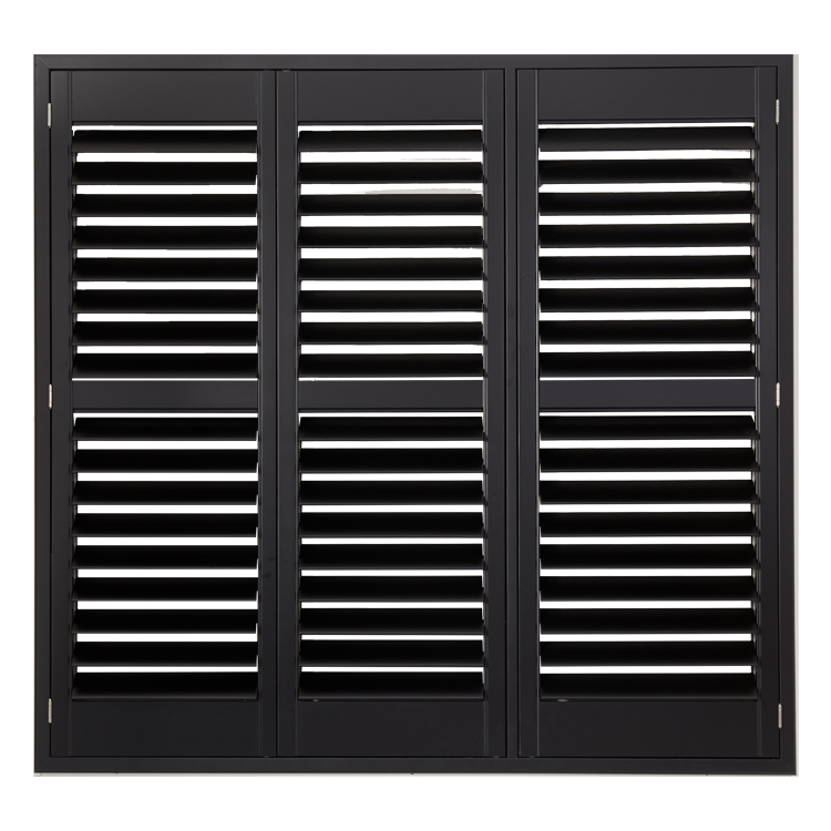Full Height Shutters with Middle Rail PVC Fauxwood Shutters Customized Size