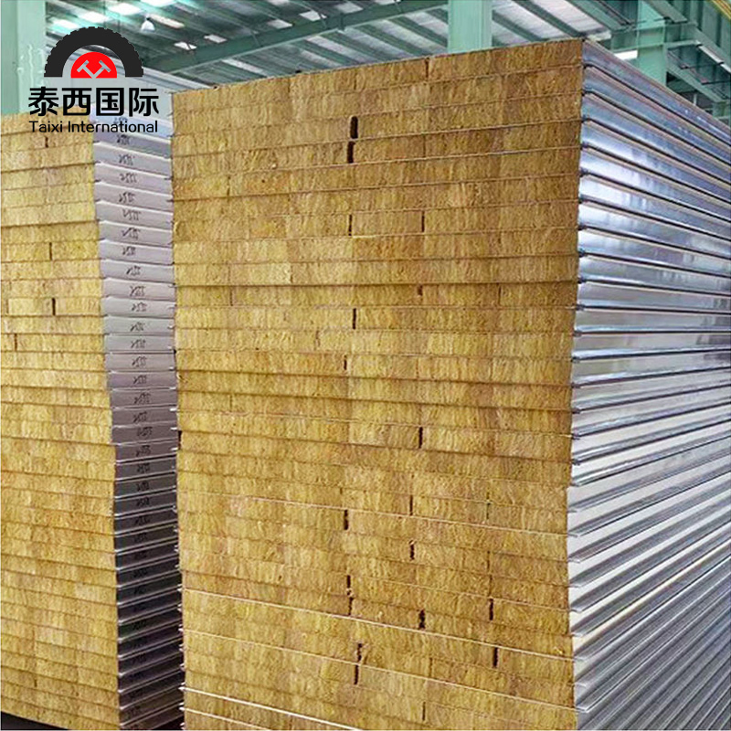 Fireproof Color Steel Composite Wall Board Rock Wool Sandwich Panel for Roof