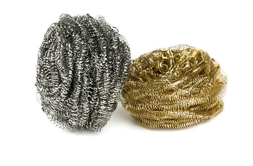 Galvanized Stainless Steel Wire Sponge Wool Pot Mesh Scourer for Wholesale