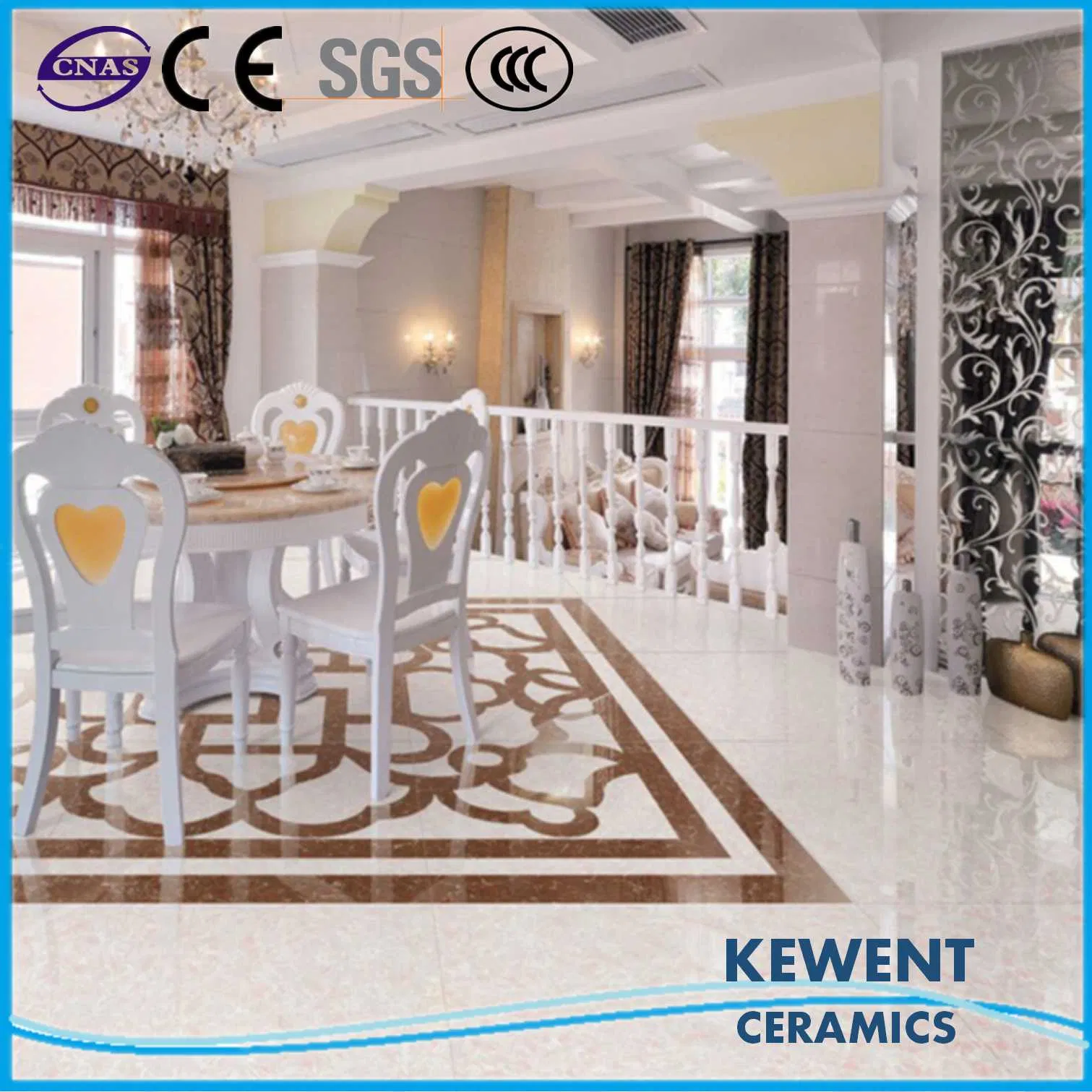 Building Material Double Loading White Pulati Polished Porcelain Tile for Interior Flooring