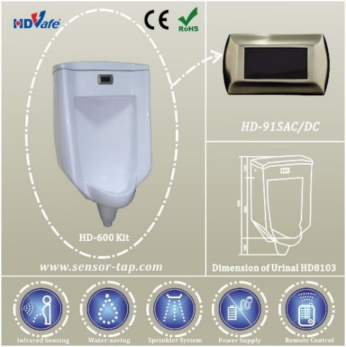 3u Intelligent Sanitary Ware Wall Mounted Bathroom Ceramic Urinal