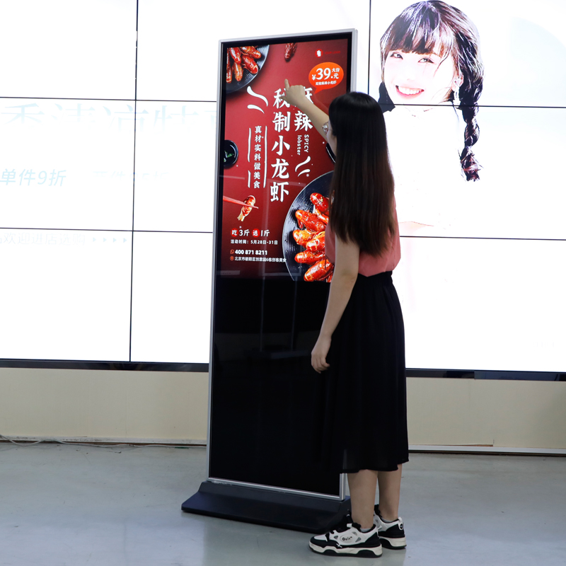 Popular Advertising Player 50 Inch Floor Standing Vertical Touch Screen Kiosk 4K Indoor Advertising Display HD LCD Digital Advertisement
