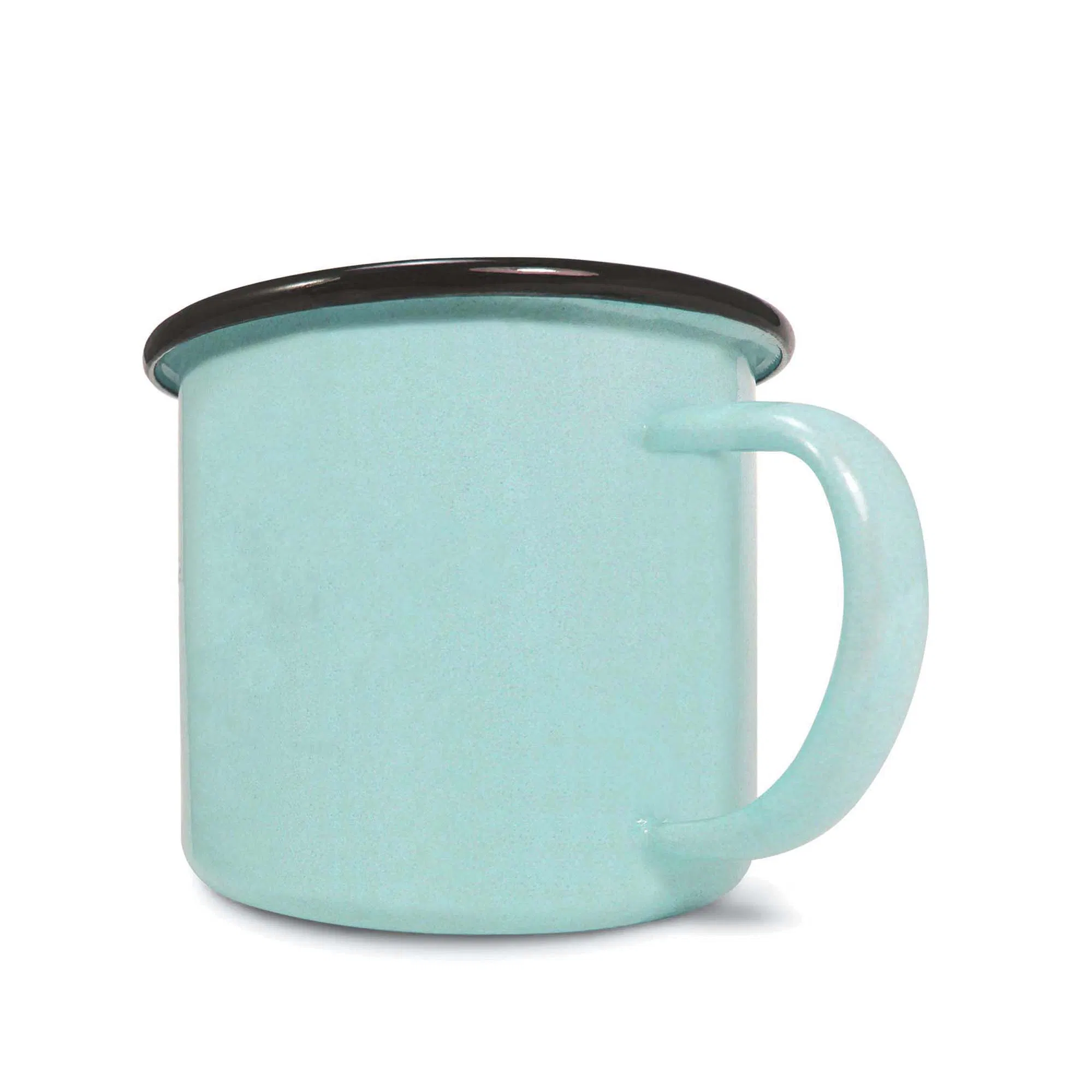 Custom Logo Printing Roll Rim 250ml/400ml/1L Enamel Coffee Mug Drink Cup Camping Cup