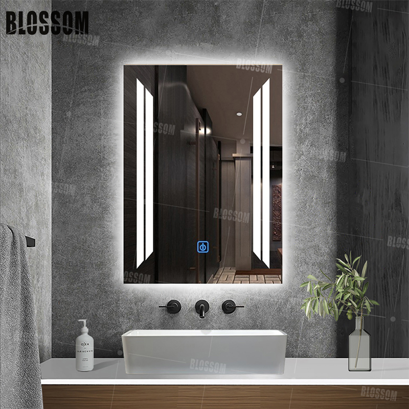 Contemporary Rectangle LED Smart Home Decor Furniture for Hotel Room Bathroom Vanity Square Wall Mounted Frameless