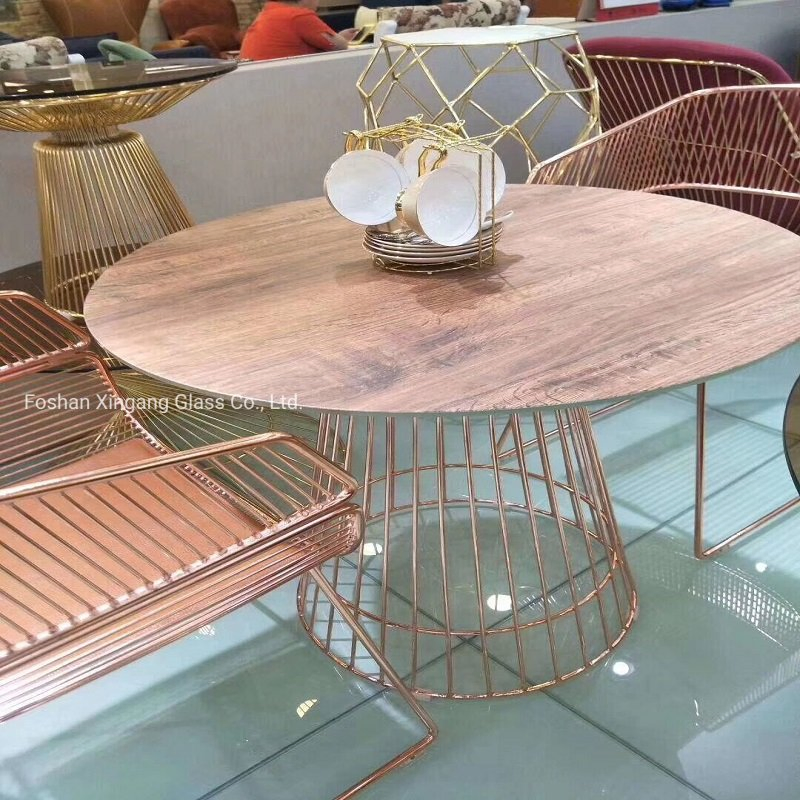 Ceramic Glass Table Top Wood Grain Design Outdoor Furniture Glass Table Top /Garden Furniture