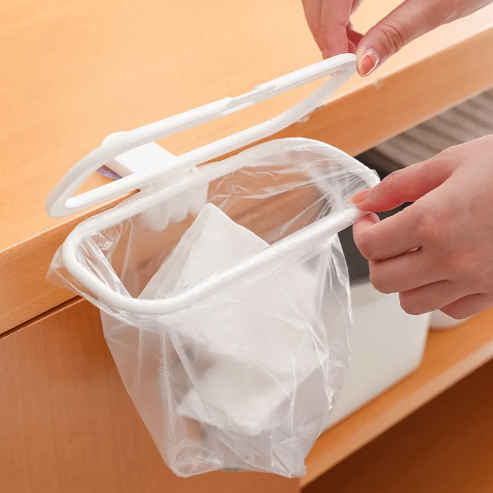 Cleaning Pad Holder Portable Plastic Portable Hanging Bag Kitchen Trash Storage Esg23207