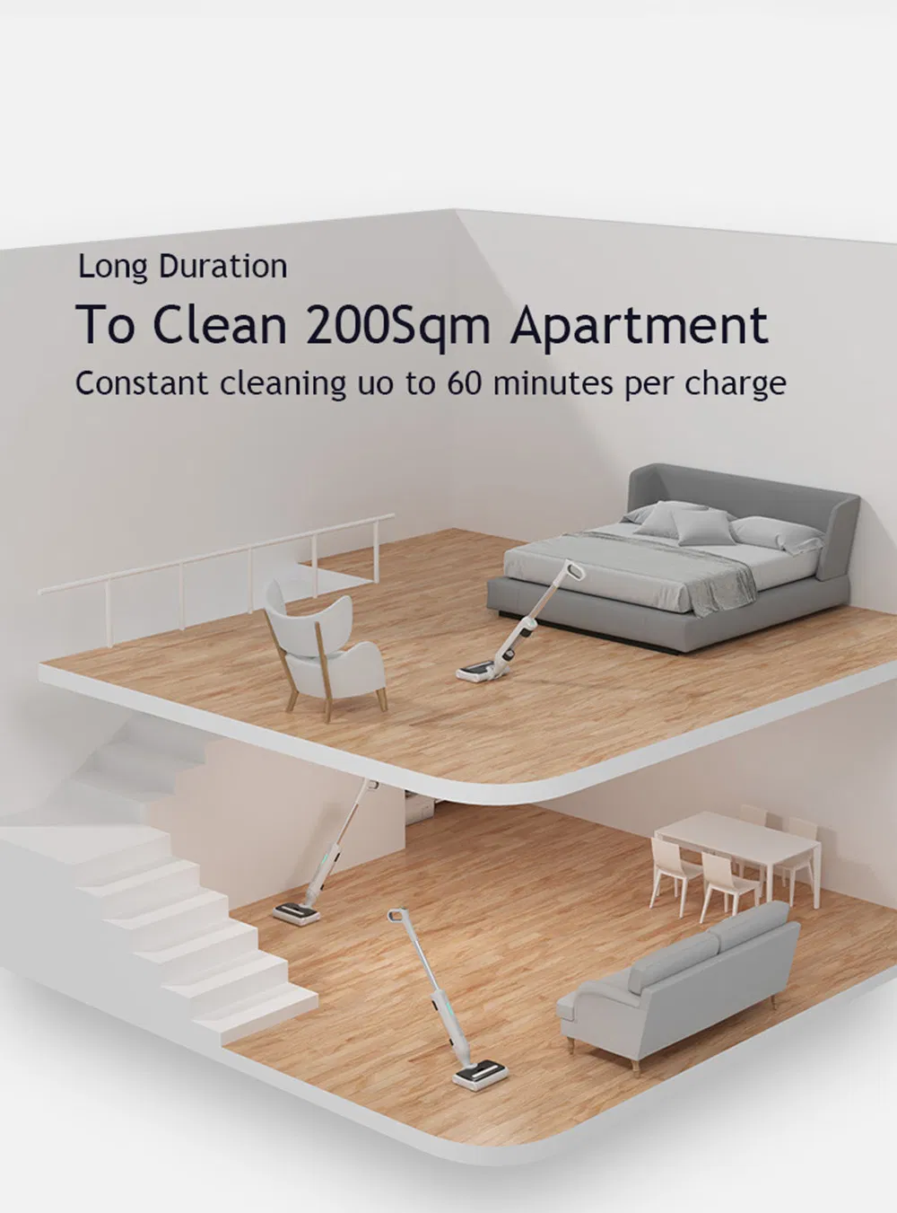 Lightweight and Cordless Hard Floor Cleaner and Dust Removal Machine