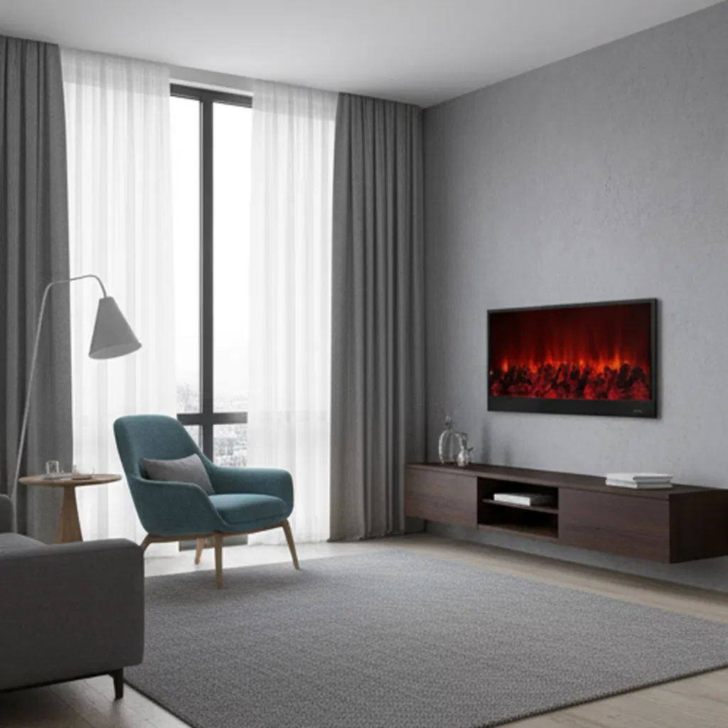 Multi-Color Remote Control Electric Fireplace with Adjustable Brightness