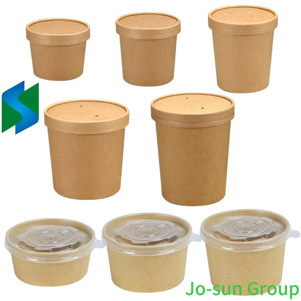 8oz/12oz/16oz/26oz/32oz Kraft Paper Takeaway Soup Bucket for Containing Hot Food