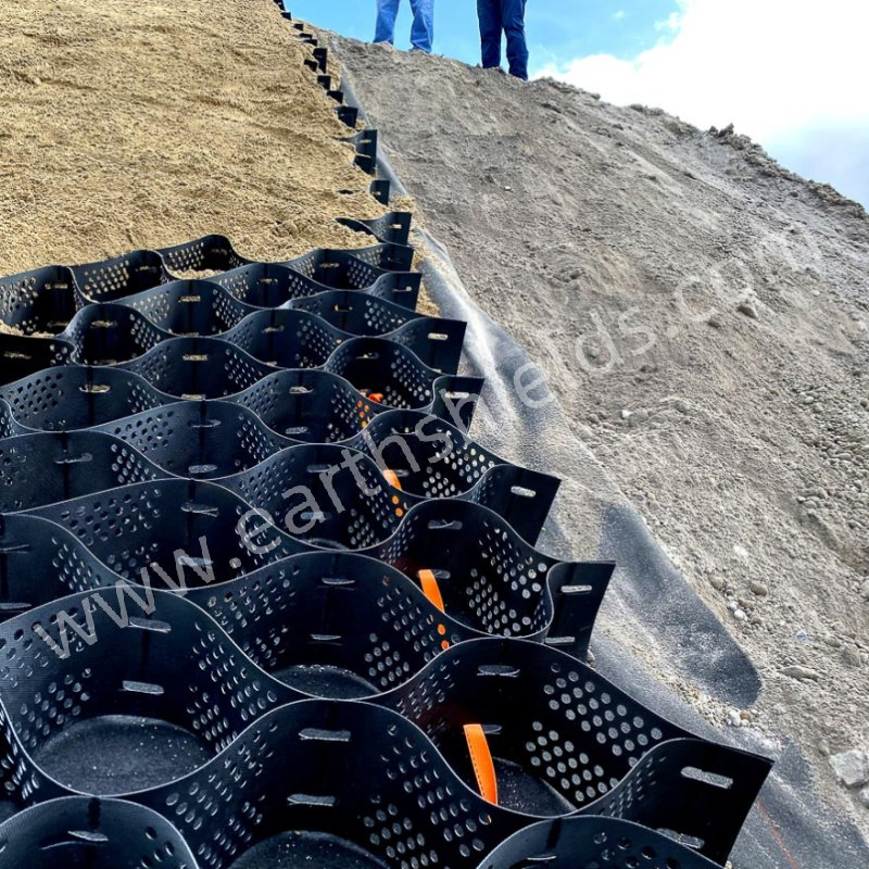 Textured and Perforated HDPE Geocell Ground Enhancement Cellular System