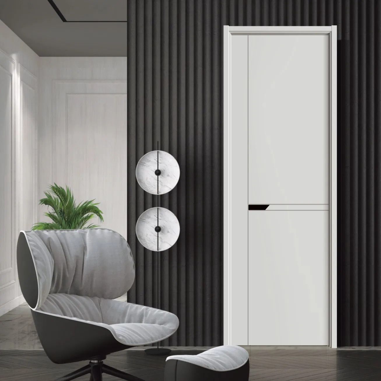 Natural Elegant Appearance Paint-Free Anti-Theft Wood Composite Door for Hotel Rooms