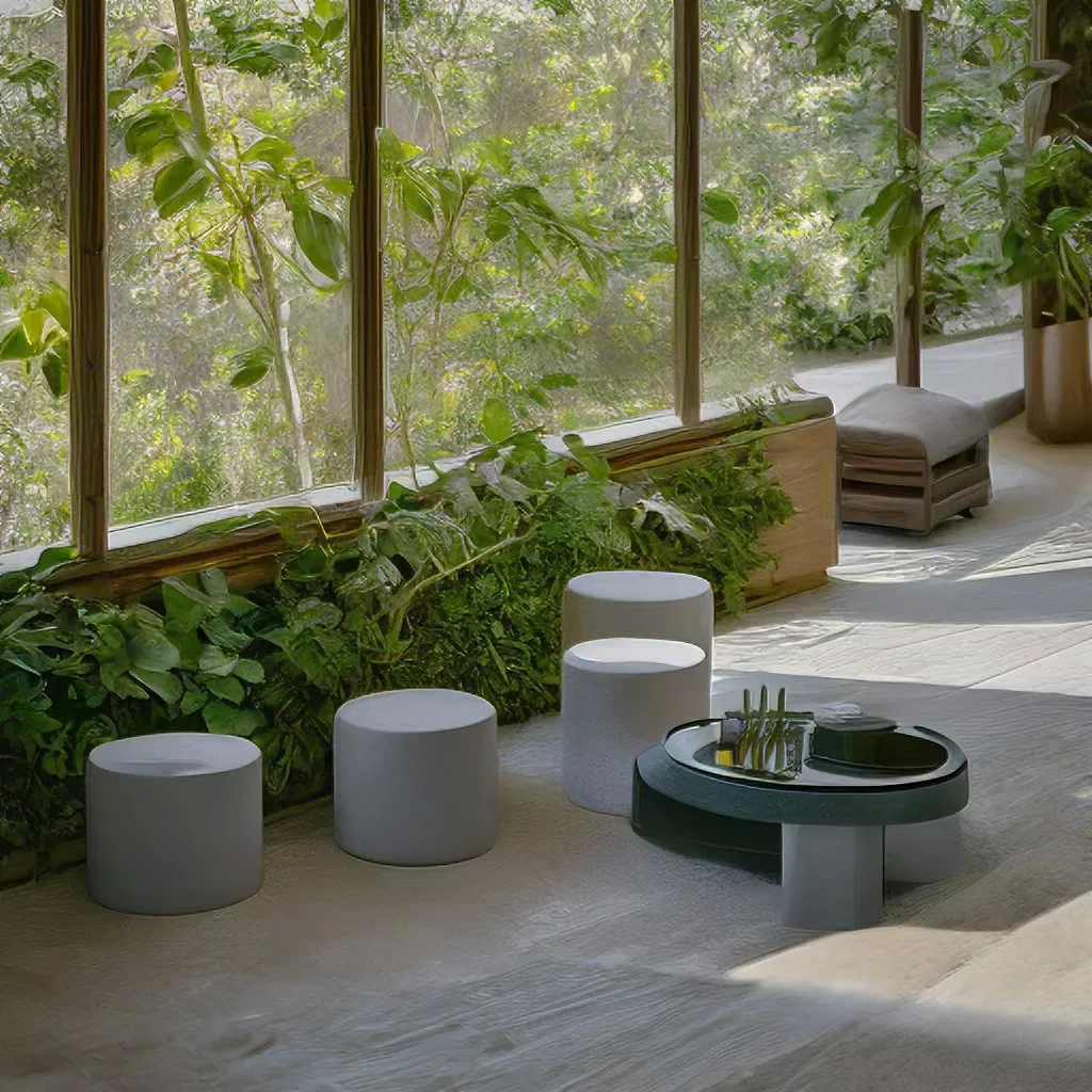 Cement-Precast-Component Durable Grc Cement Precast Chair Designable and Customizable Chairs/Tables/Trash Cans/Flower Pots/Public Equipment Environmental Friend