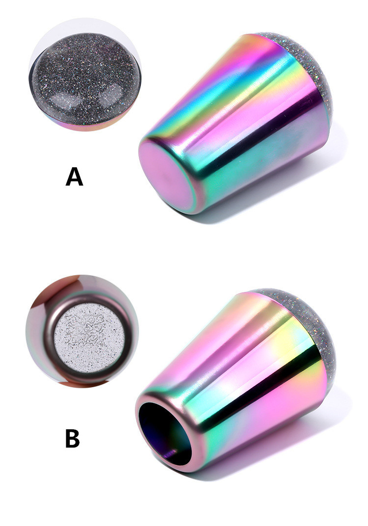 Wholesale Colorful Handle Shining Silicone Stamper for Printing Tools Stamped Nail Art