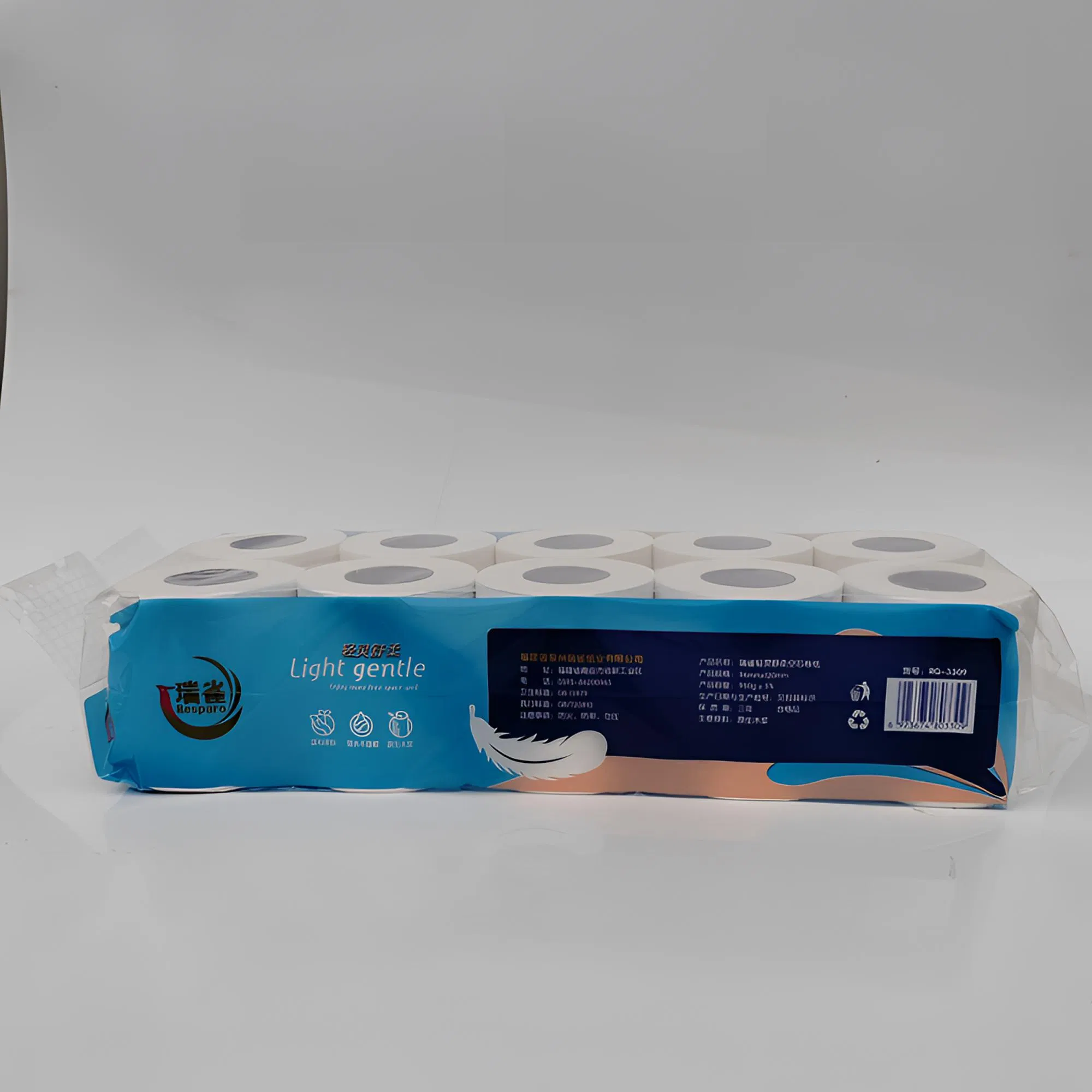 Customizable 2/3/4 Layers of White Toilet Paper Flushable Toilet Tissue Paper Roll