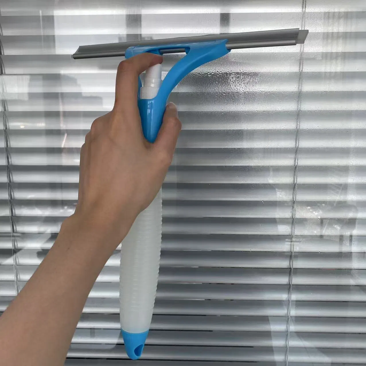 Mini Shower Squeegee for Glass Doors Window Brush Shower Glass Cleaner Squeegee with Spray Window Squeegee