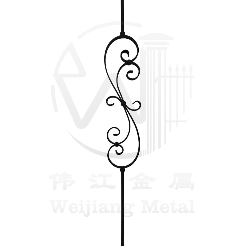 Black Metal Wrought Iron Stair Part Staircase Baluster for Modern Stair and Balcony Railing
