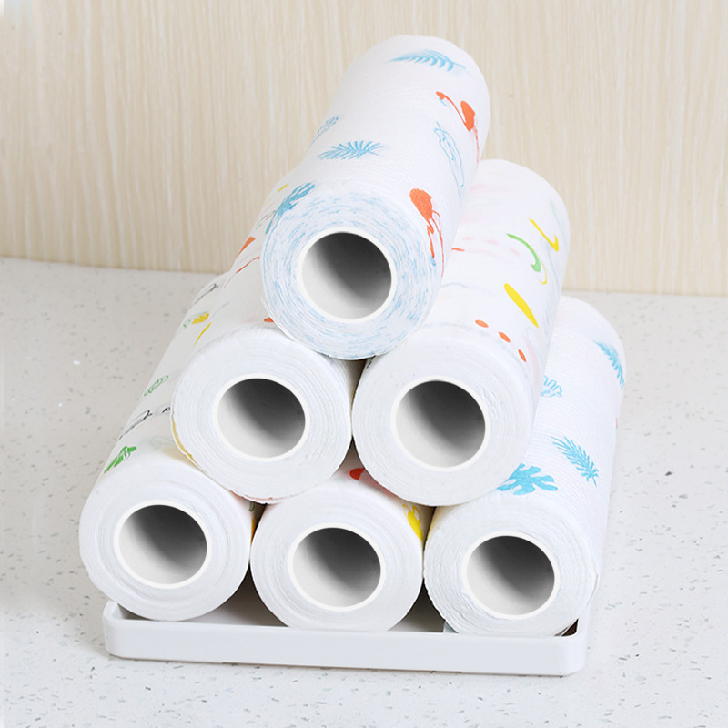 Absorbent Kitchen Paper Towels Washable Household Cleaning Tissue Rolls