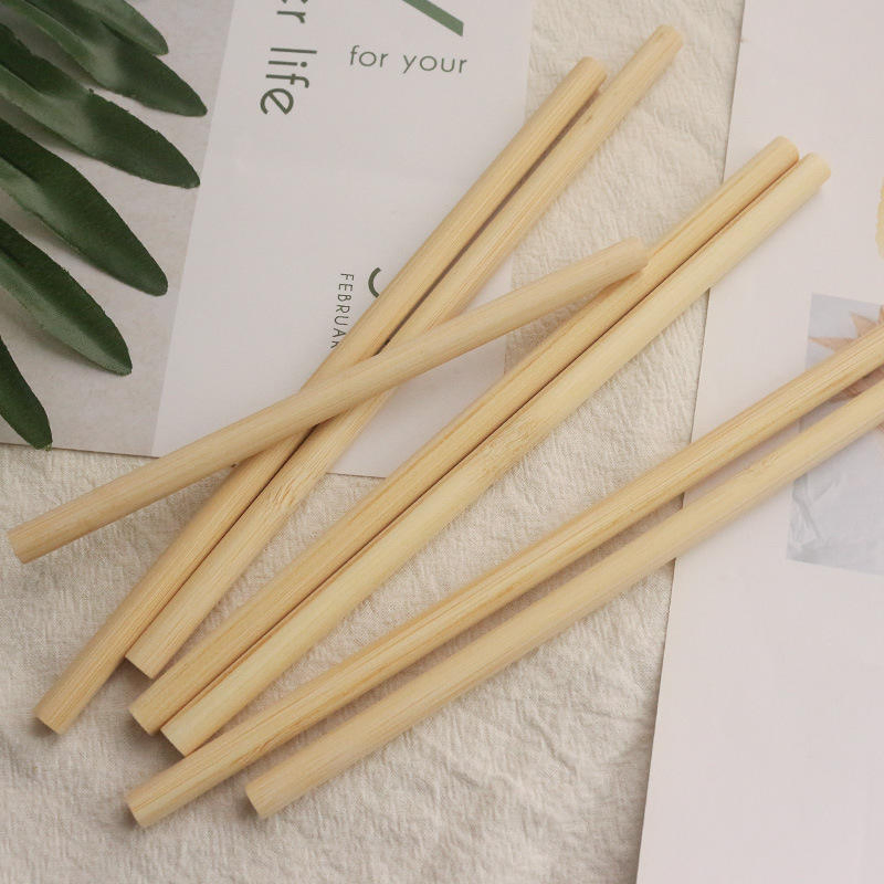Customized Natural Disposable Drinking Bamboo Straws with Custom Logo