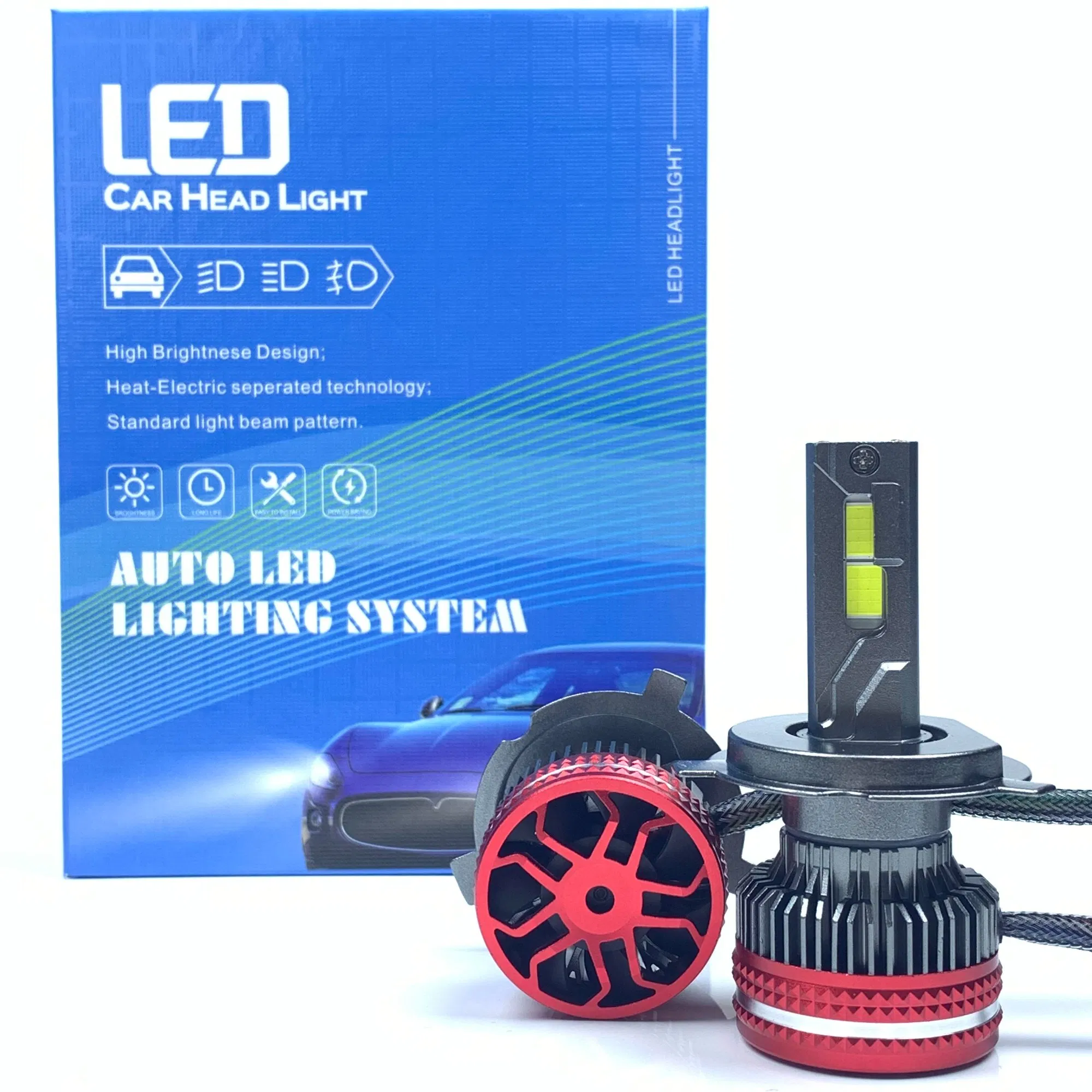 Светодиодная лампа H7/H4 400W для авто, 40000 лм