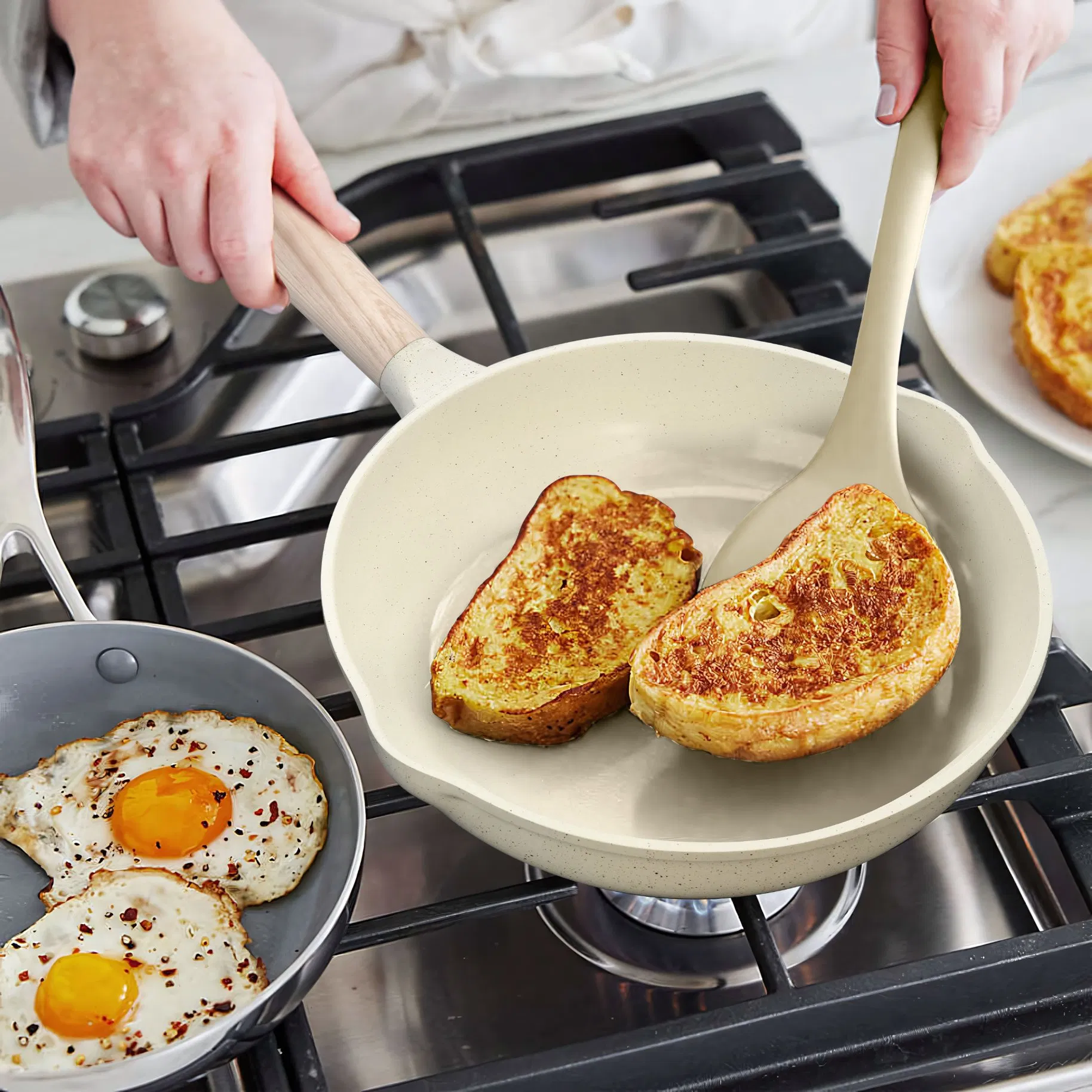 One-Piece Molding Die Cast Aluminum Frypan Ceramic Coating