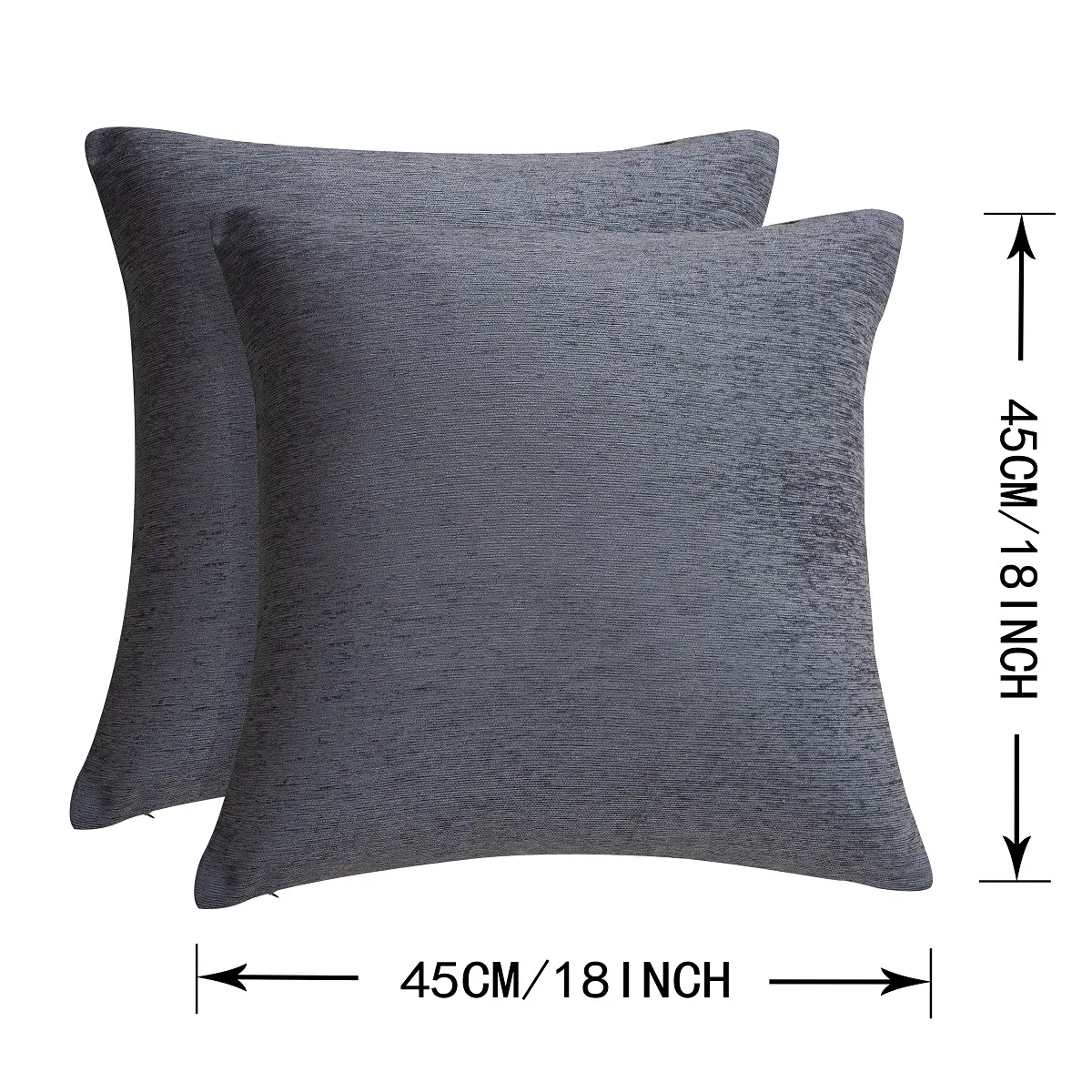 18*18 Inches Throw Pillow Covers Cases for Couch Sofa Home Decoration Solid Dyed Soft Chenille Cushion Cover Living Room