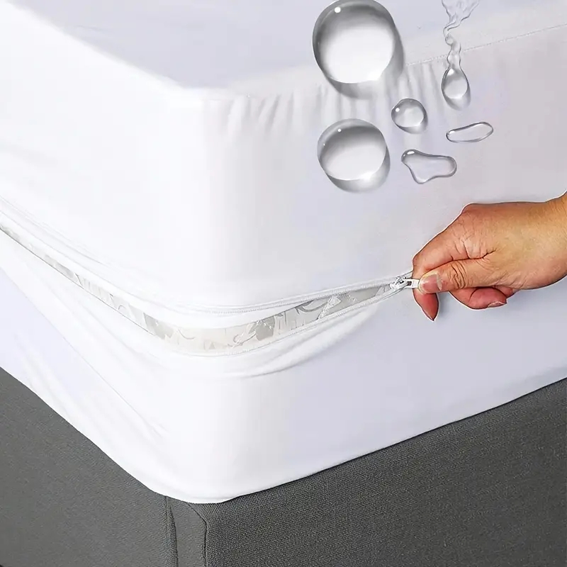 6-Sided 100% Waterproof Bed Cover Mattress Encasement Protector with Zipper