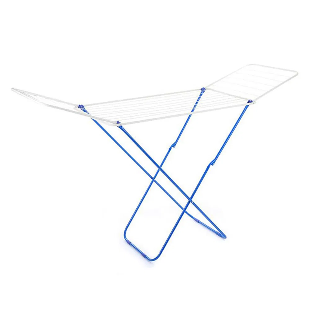 Best Seller Metal Clothes Laundry Drying Racks in Blue/Red/Black/White/Grey with Foldable Design and Waterproof&Rustproof Coating for Home/Yard/Balcony/Hotel