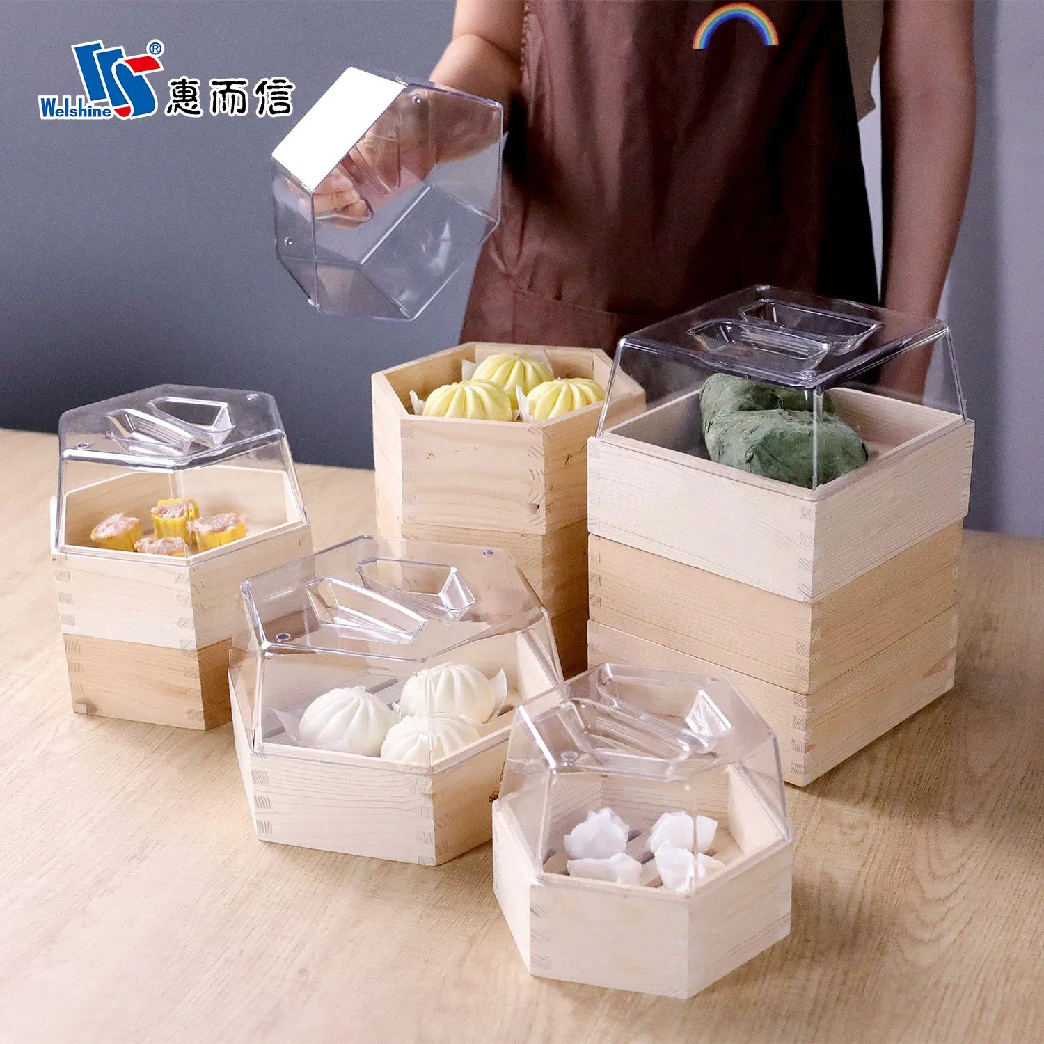 New Design Hexagon/Square PC Home Kitchen Commercial Steamer Lid