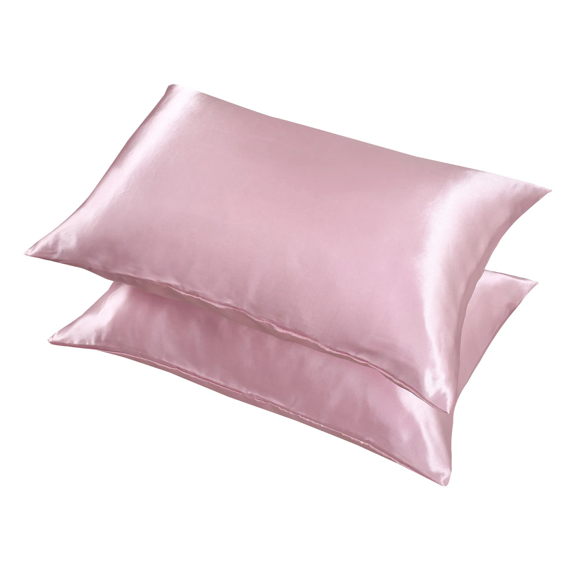 Hot Selling Solid Color Satin Silk Pillowcase Customize Embroidery Screen Printing Bedding Pillow Covers