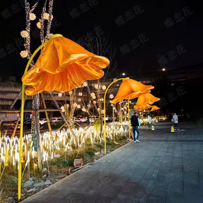 Customizable Outdoor Inflatable Sensor Morning Glories for Traffic-Driving Advertising Promotion