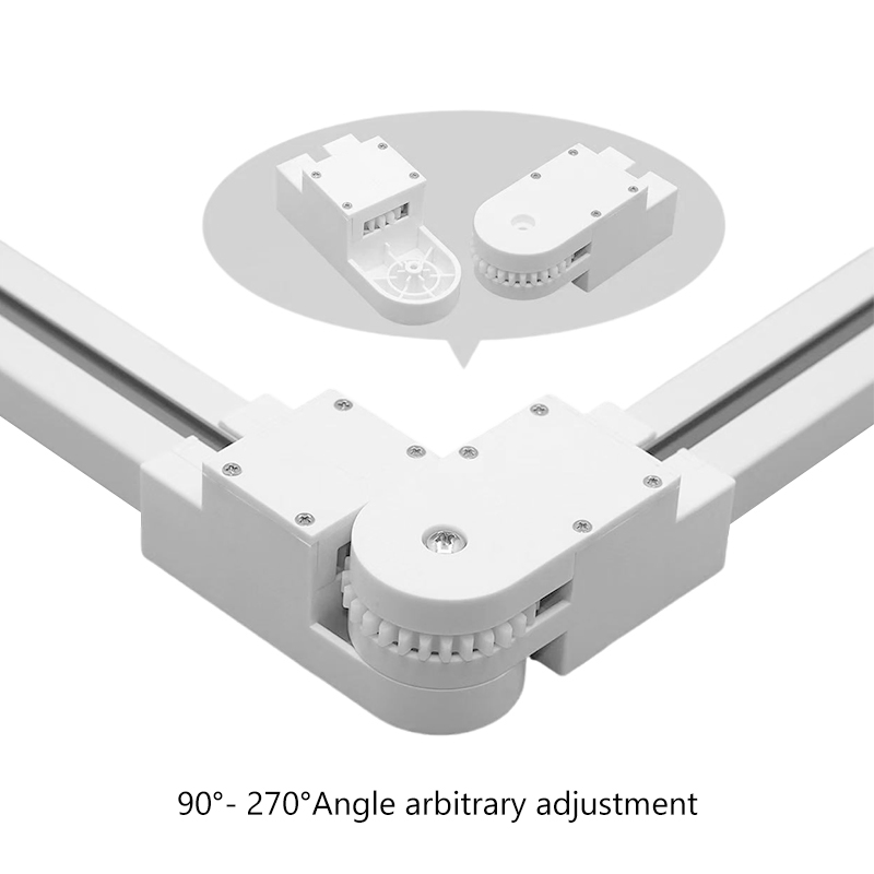 Manufacture 90-270 Degree Motorized Curtain Track Rail Corner Connector