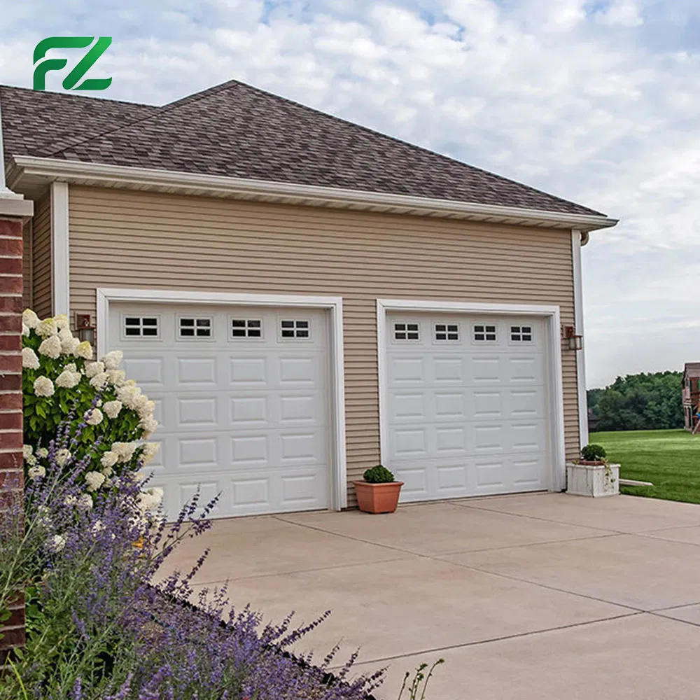 Customizable Stacked Double Garage Door Insulated 9X7 Residential Overhead Garage Door