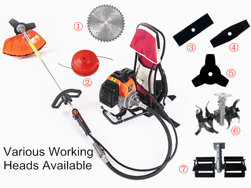 Hot 52cc Backpack Gasoline Grass Trimmer Garden Tool Grass Knapsack Gas Brush Cutter