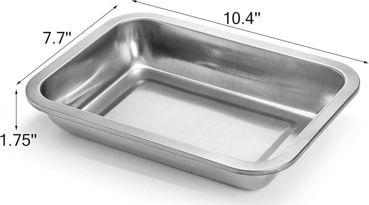 Factory Wholesale Stainless Steel Food Prep Serving Breading Pan Trays