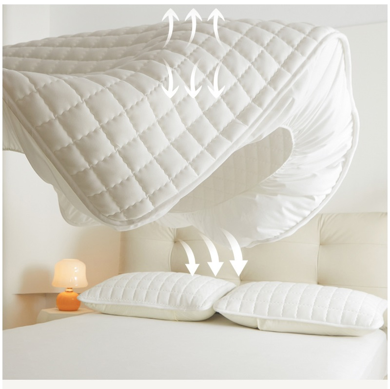 Joy Home Fashion Non-Slip One-Piece Waterproof Padded Fixed Mattress Protector Bed Sheet Fitted Shee