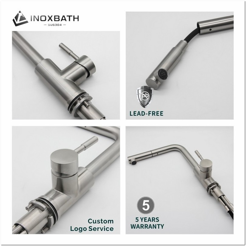 Смеситель для кухни Inoxbath с выдвижным изливом