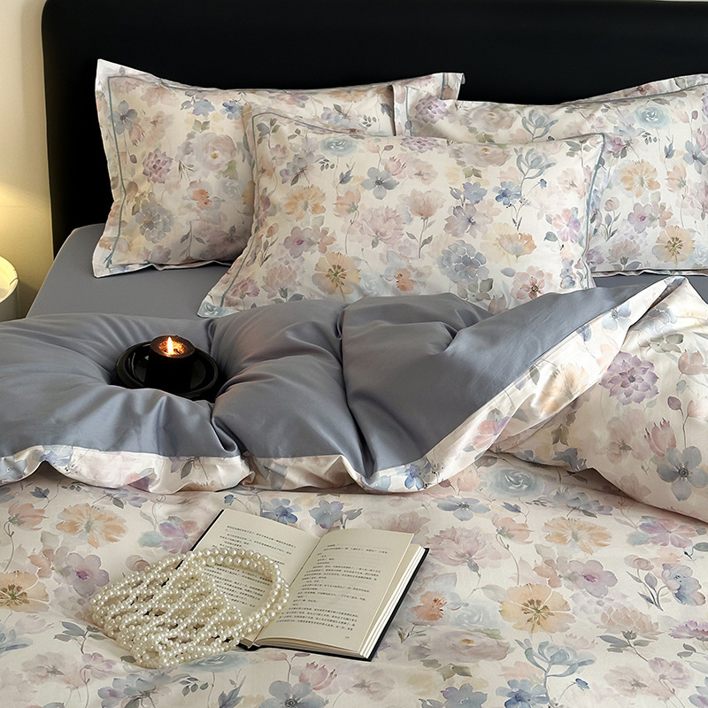 Wholesale Luxury Cotton Home Bed Comfortable Duvet Cover Set Clip Jacquard Bedding