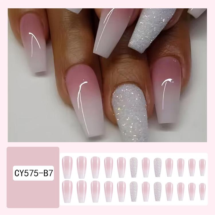 Press on Nails with Lotus Powder Gradual Glitter