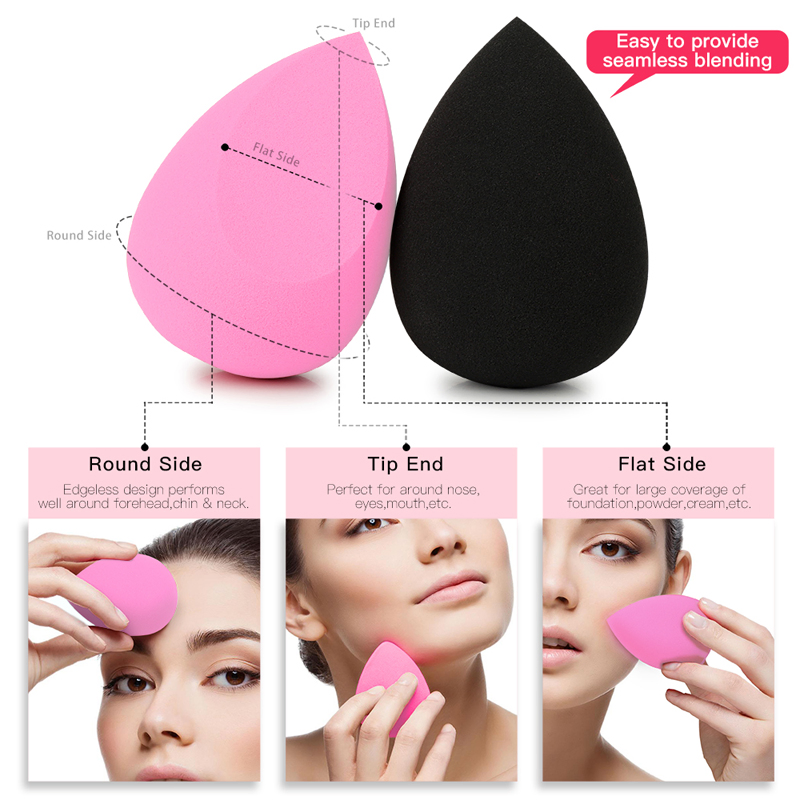 Wholesale Waterdrop Non Latex Muti-Colored Foundation Blending Powder Puff Cosmetic Puff Makeup Sponge