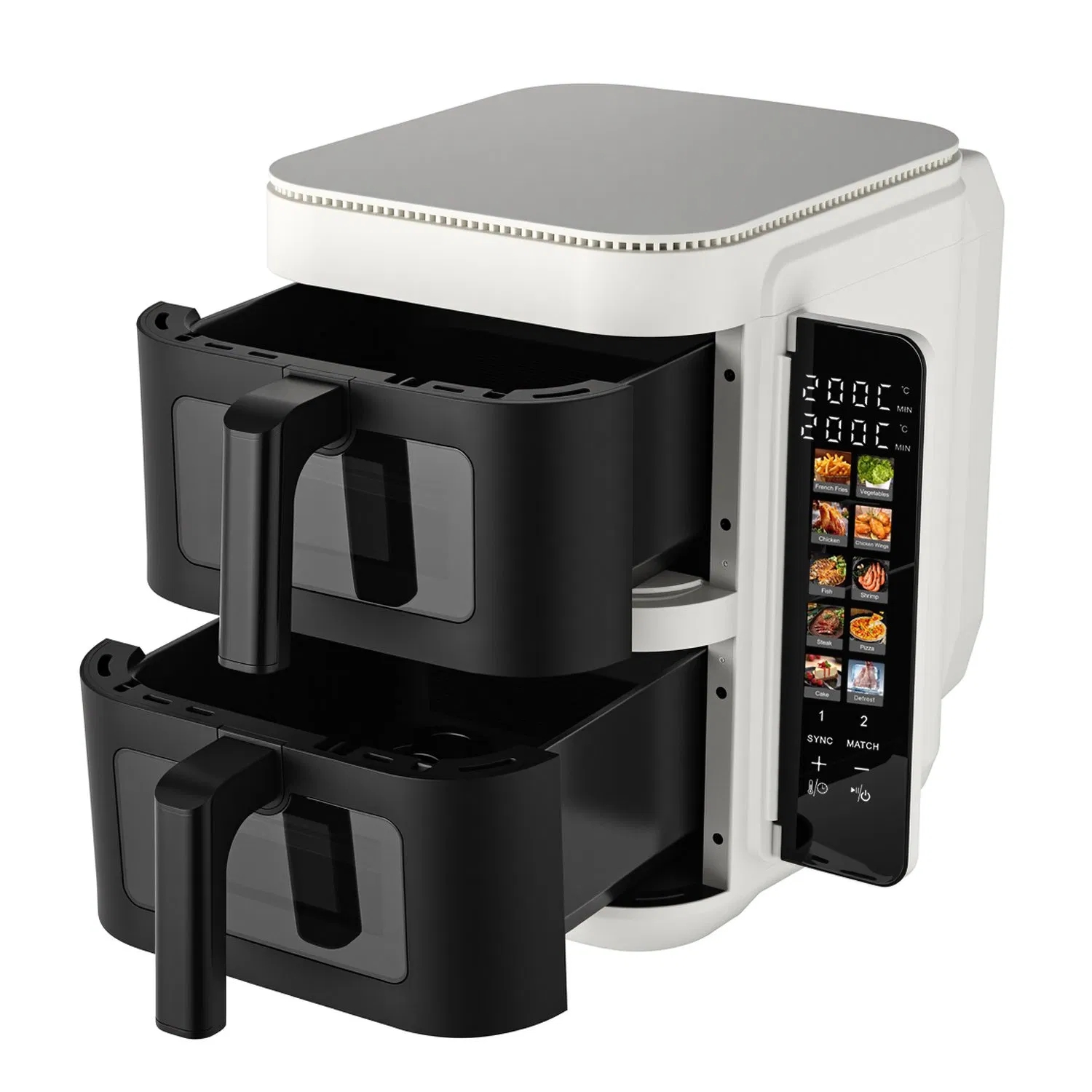 Air Fryer Digital Control Air Fryer Stainless Steel Panel 11L Dual Stack Air Fryer