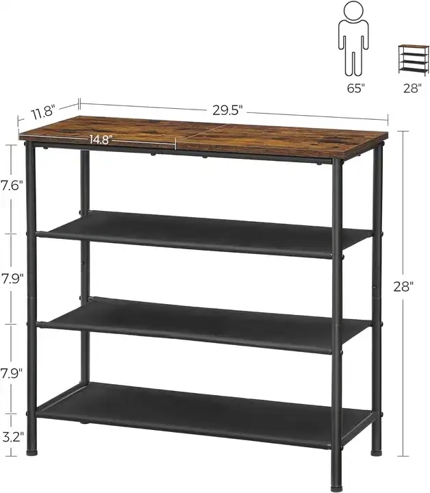 Hot Sale Metal and Wooden Shoe Rack Cabinet 5 Tier Shoe Display Rack Storage Organizer Shoe Racks & Stands for Home