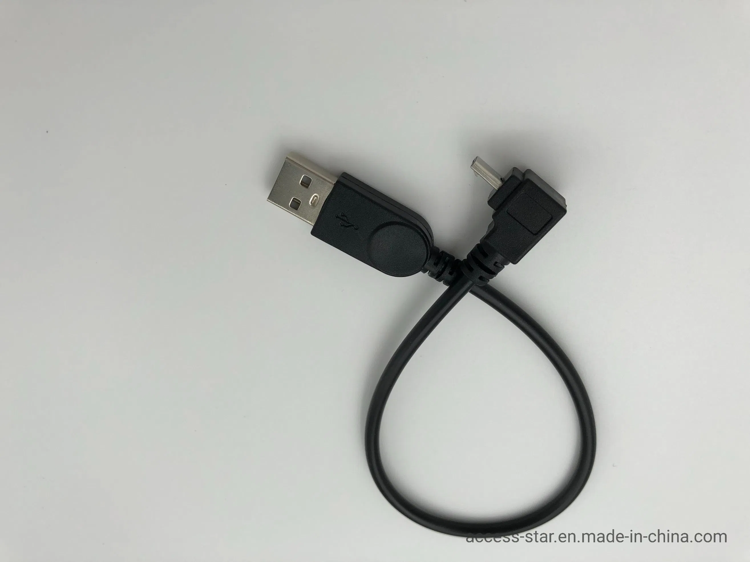 USB-кабель 0.4 м, черный, USB-A на Type-C, 90 градусов