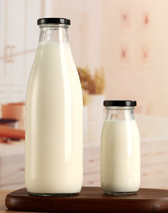 16 Oz 32 Oz Empty Milk Fruit Juice Glass Bottles with Metal Lids