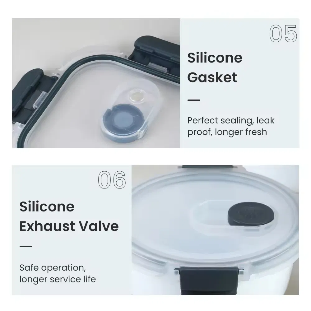 Set of 3 Tempered Opal Glassware Food Containers with Silicone Gaskets