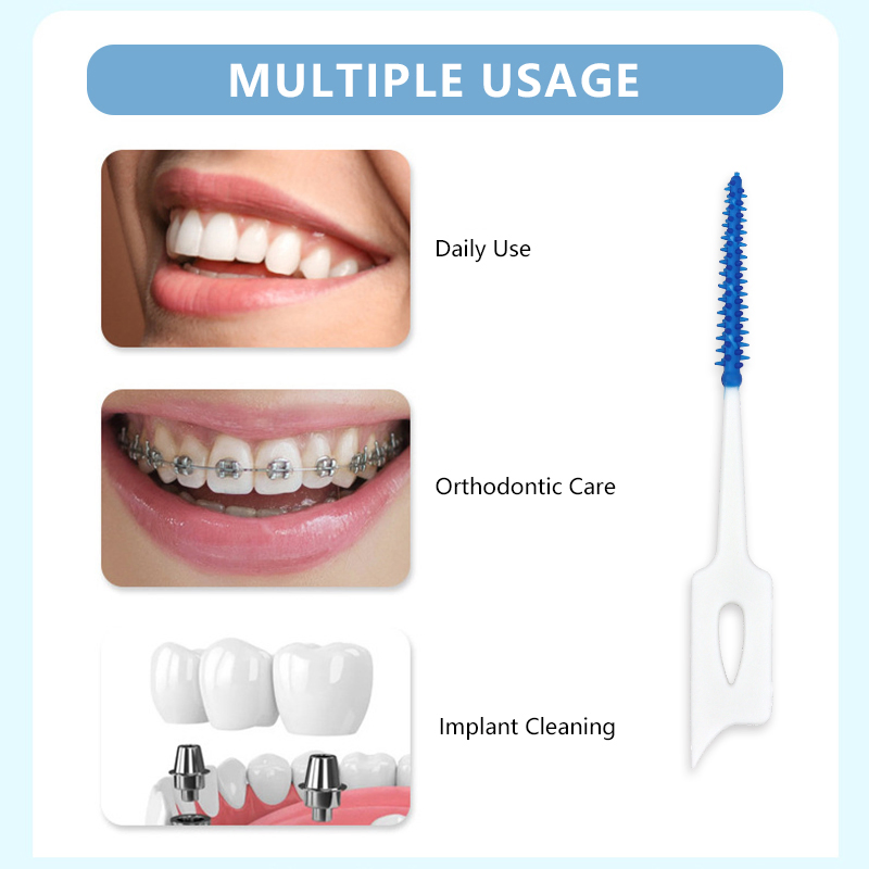 Soft Rubber Interdental Brush Toothpick Dental Picks for Orthodontic Brace Wide-Space
