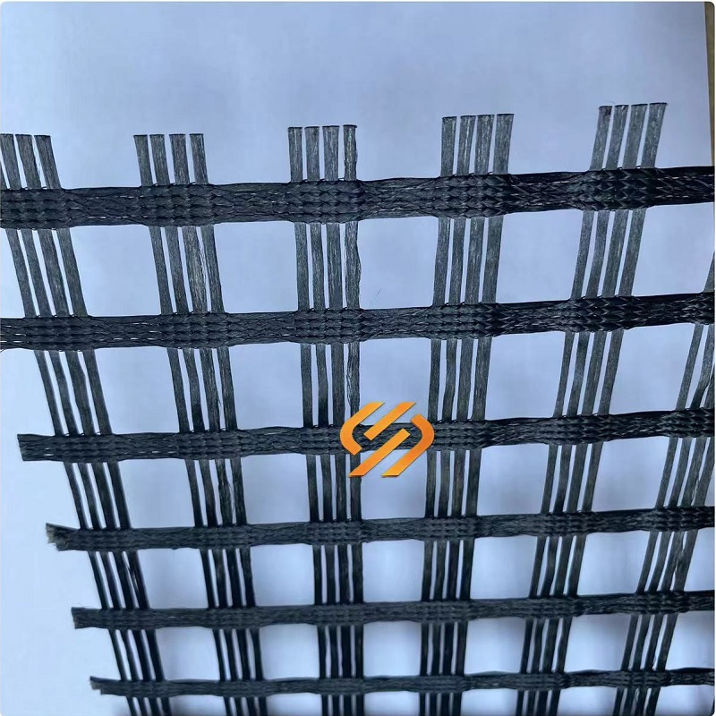 Polyester Geogrid Factory Biaxial Uniaxial Biaxial Pet Geogrids 40kN 50kN 60kN 100kN 100-30kN 150-30kN 200-50kN in Bank Reinforcement Retaining Wall