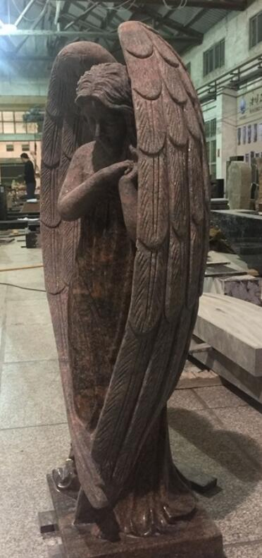 Natural Stone Angel carving Himalayan blue/red/brown/black Granite Monument for Memorial/Dead/cemetery/graveyard