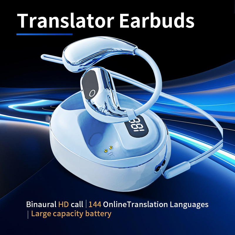 Xg99 144 Languages Smart Voice Translation Earphones Bluetooth-Compatible Ows Open Ear Headphones - Blue