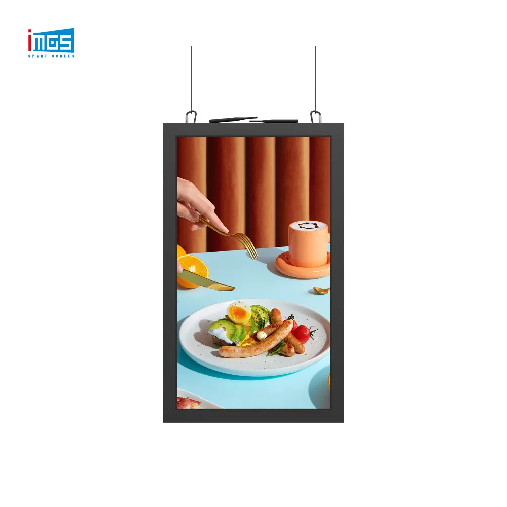 43 Inch 750 Nits Advertising Player Ultra Thin Double Side Indoor Ceiling Hanging LCD Screen